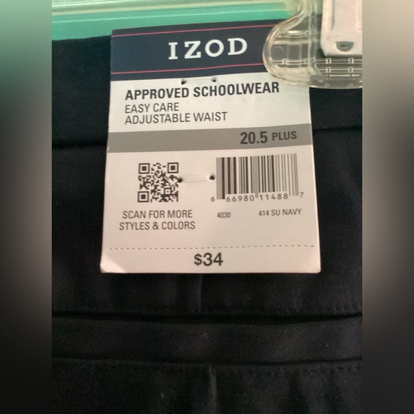 IZOD Big Girls Skinny Flat Front Pant Size 20.5 Plus - Picture 3 of 10